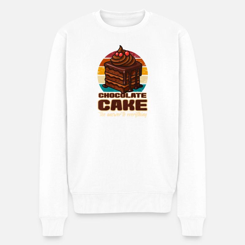 Gâteau Gâteau au chocolat Cadeau - Pull Premium bio Homme - blanc