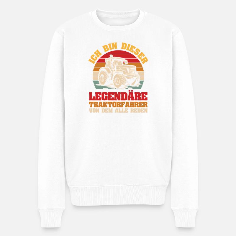 Landwirt Bauernhof Farmer Bauer Traktor - Männer Premium Bio Pullover - Weiß