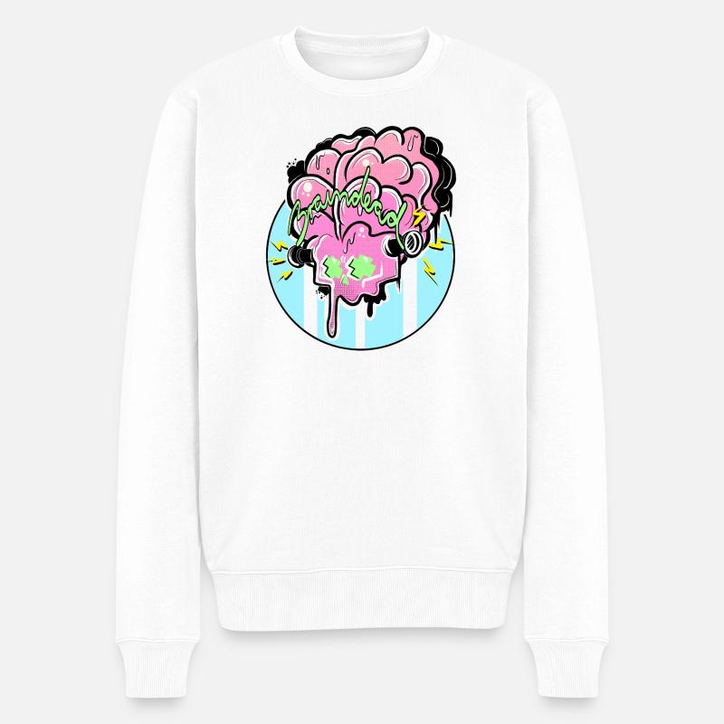 Gehirn Graffiti Power - Männer Premium Bio Pullover - Weiß