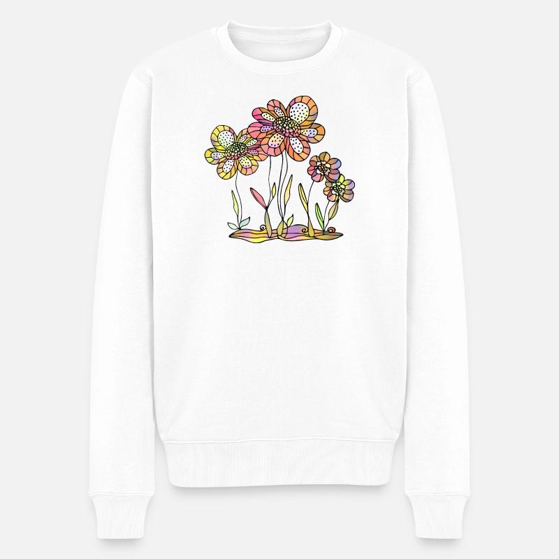 Fleur - Pull Premium bio Homme - blanc