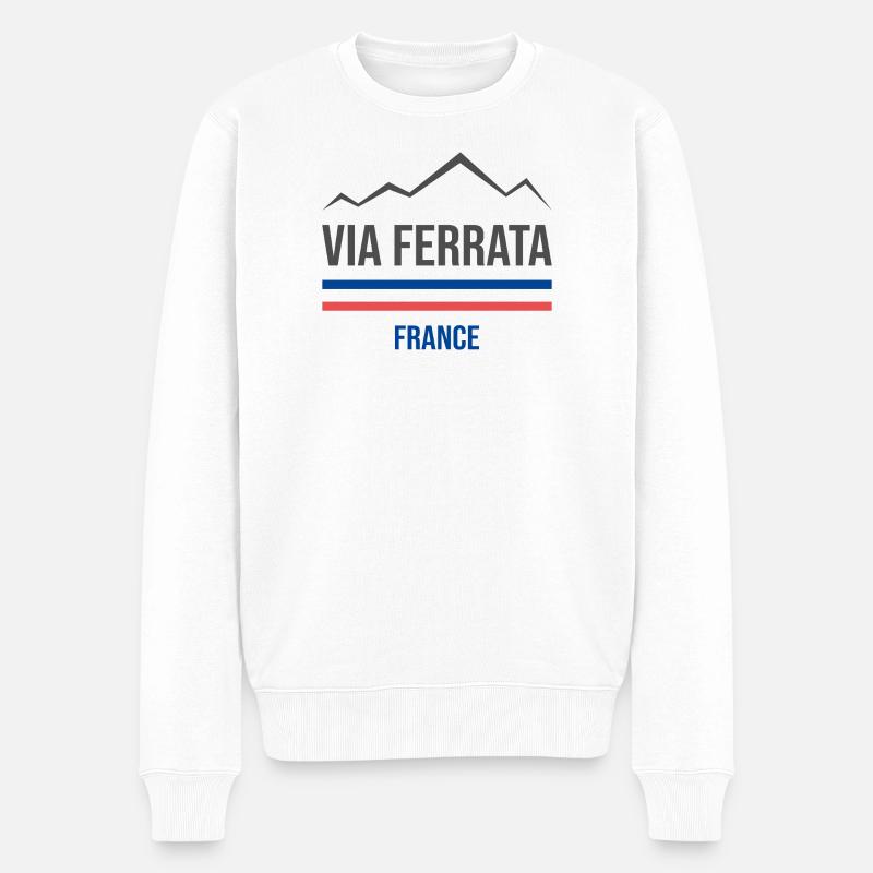 Klettersteig Frankreich - Männer Premium Bio Pullover - Weiß