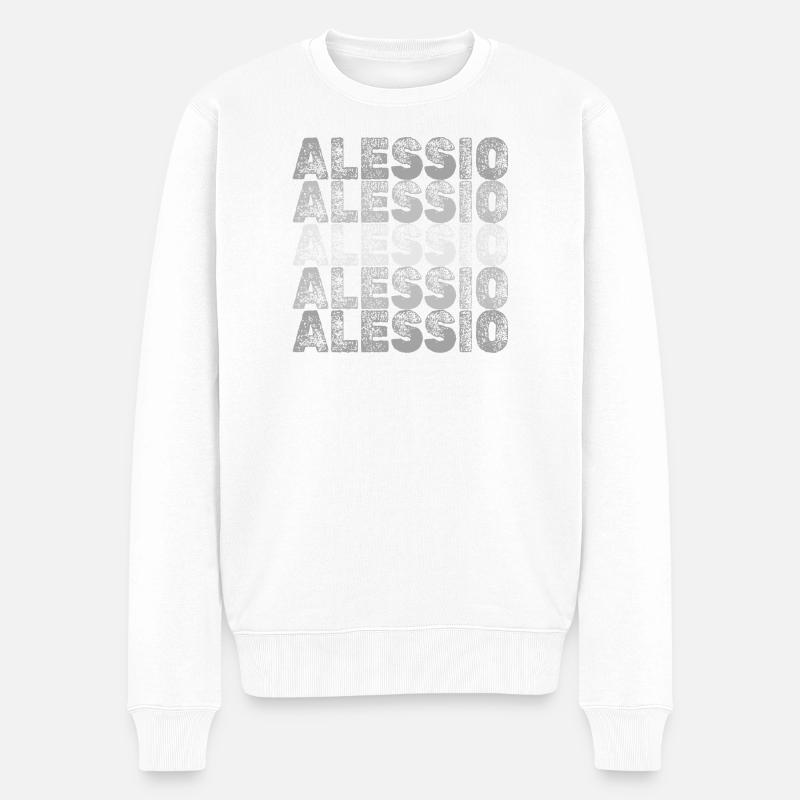 Alessio Alessio - Männer Premium Bio Pullover - Weiß