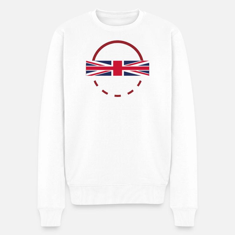 Union Jack Arc Emblem - Männer Premium Bio Pullover - Weiß
