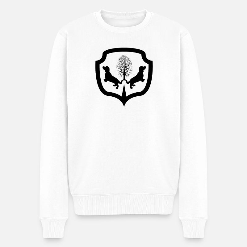 Dackel - Männer Premium Bio Pullover - Weiß