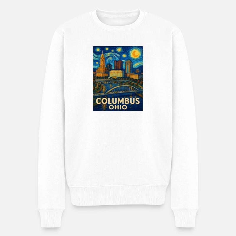 Columbus Ohio - Männer Premium Bio Pullover - Weiß