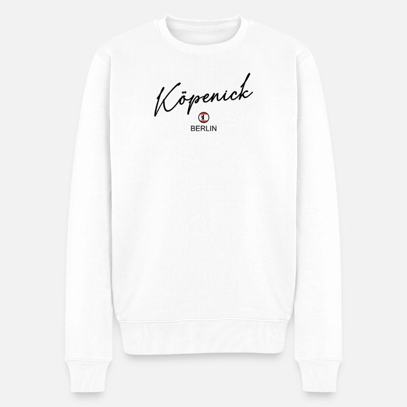Köpenick - Berlin Flagge - Berliner Bär - Männer Premium Bio Pullover - Weiß