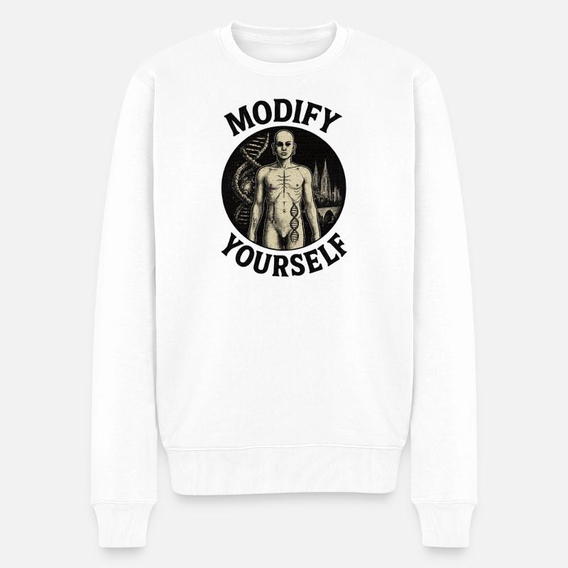 Modifiziere Dich Selbst - Männer Premium Bio Pullover - Weiß