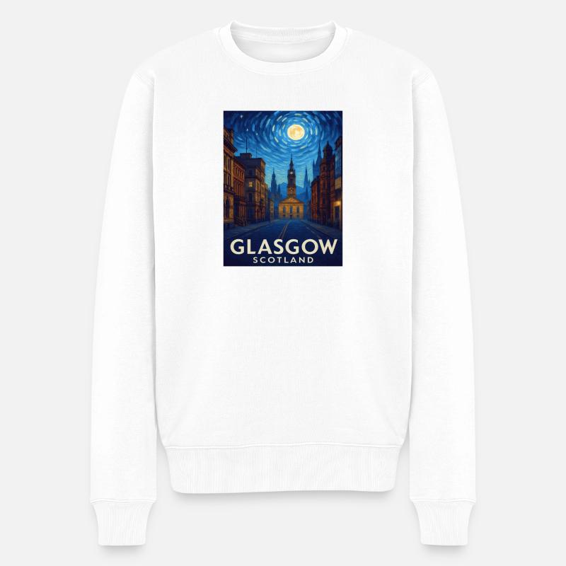 Glasgow, Écosse - Pull Premium bio Homme - blanc