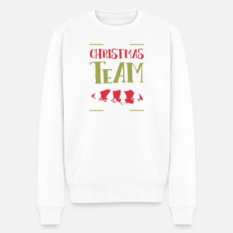 Weihnachten Team Christmas - Männer Premium Bio Pullover - Weiß