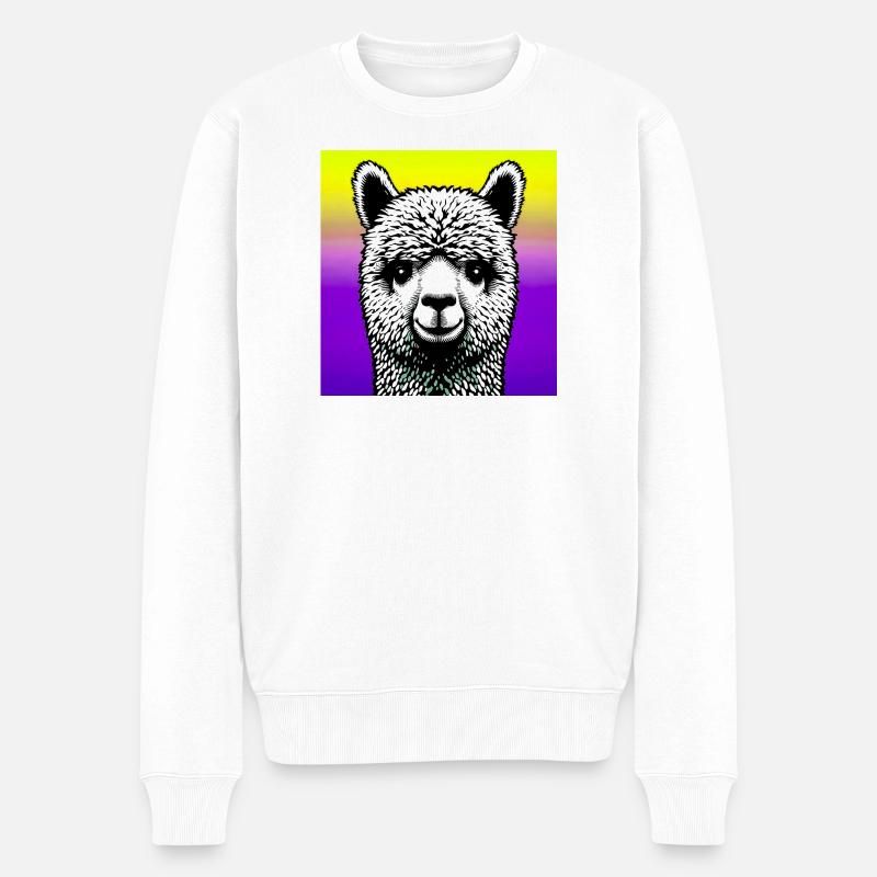 Alpaka - Männer Premium Bio Pullover - Weiß