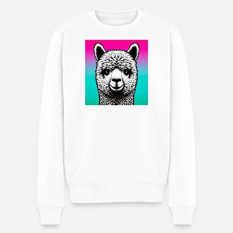 Alpaka - Männer Premium Bio Pullover - Weiß