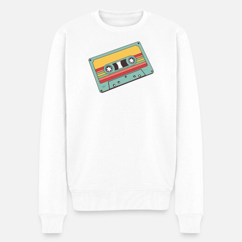 Cassette Pastel Rétro - Pull Premium bio Homme - blanc