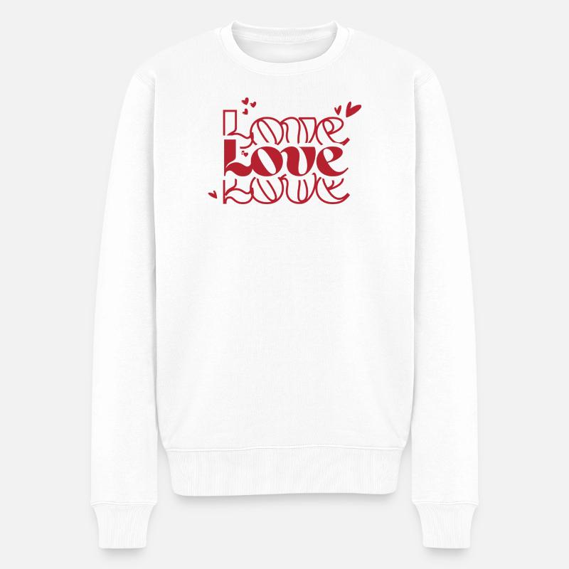 Liebe Liebe Liebe - Männer Premium Bio Pullover - Weiß