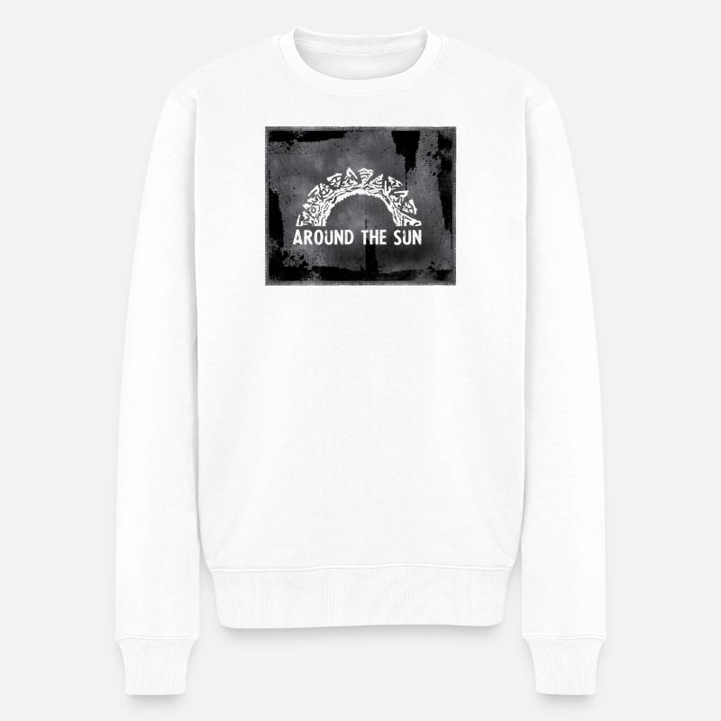 Autour du soleil Grunge Bow - Pull Premium bio Homme - blanc