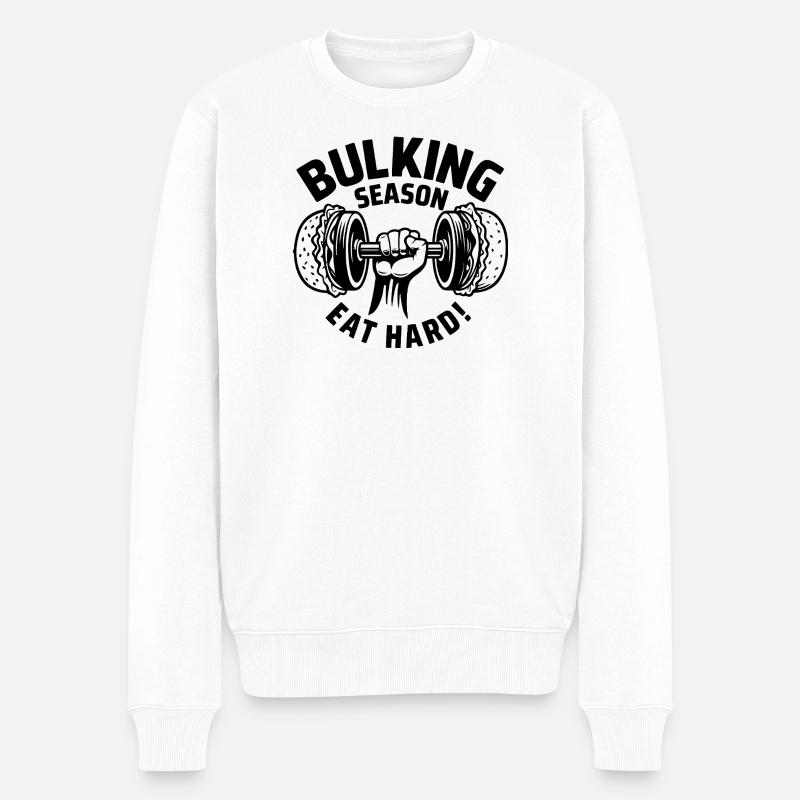 BullKing Saison Lift - Männer Premium Bio Pullover - Weiß
