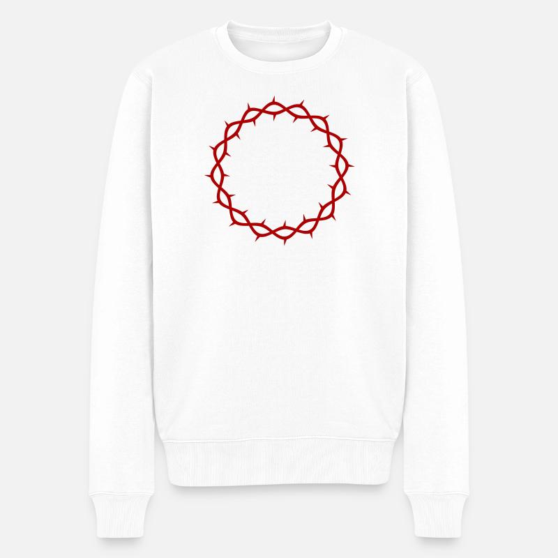 Dornenkrone - Männer Premium Bio Pullover - Weiß