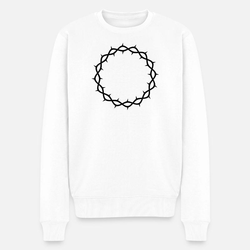 Dornenkrone - Männer Premium Bio Pullover - Weiß