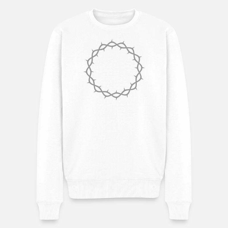 Dornenkrone - Männer Premium Bio Pullover - Weiß