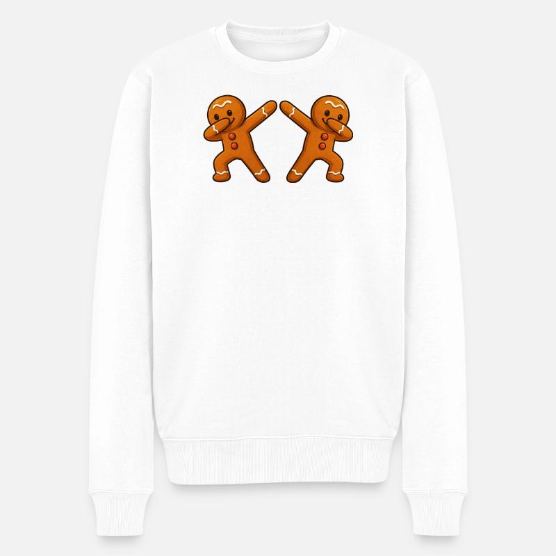 Lebkuchenmann Dabbing 2 - Männer Premium Bio Pullover - Weiß