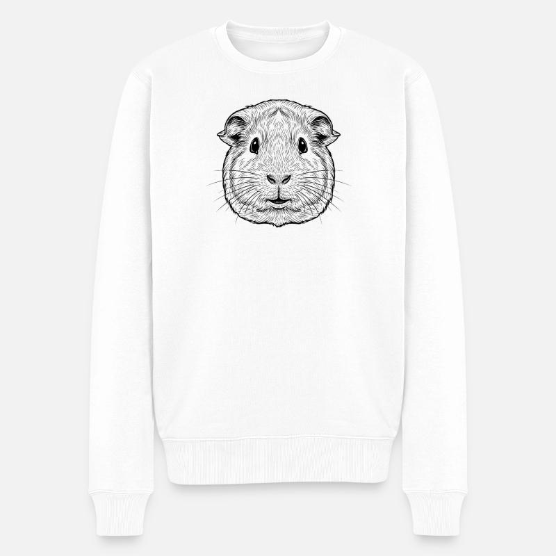 Meerschweinchen - Männer Premium Bio Pullover - Weiß