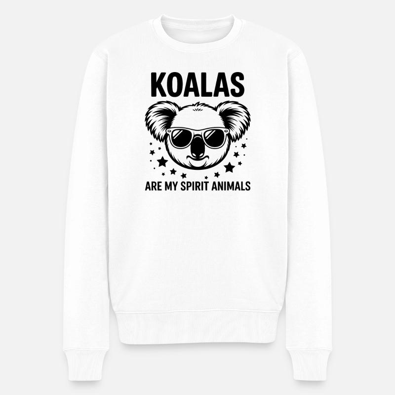 Koala Spruch Koalas Lustiges Koala Geschenk - Männer Premium Bio Pullover - Weiß