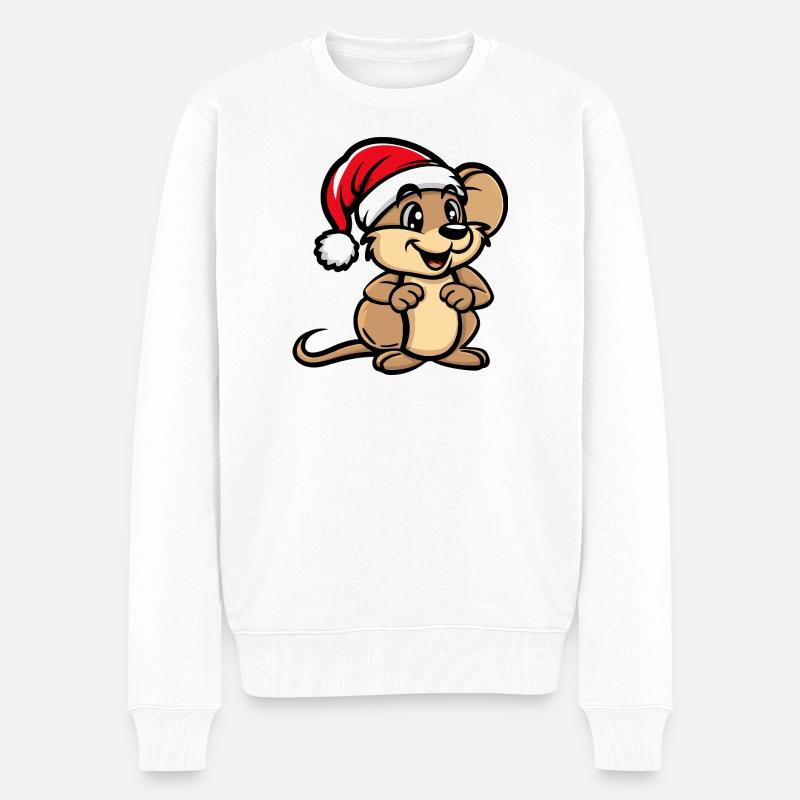 Hahn Weihnachten - Männer Premium Bio Pullover - Weiß