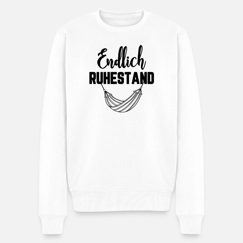 Endlich Ruhestand / Rente, Hängematte - Männer Premium Bio Pullover - Weiß