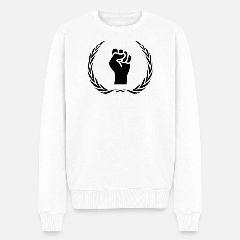Couronne de poing de main - Pull Premium bio Homme - blanc