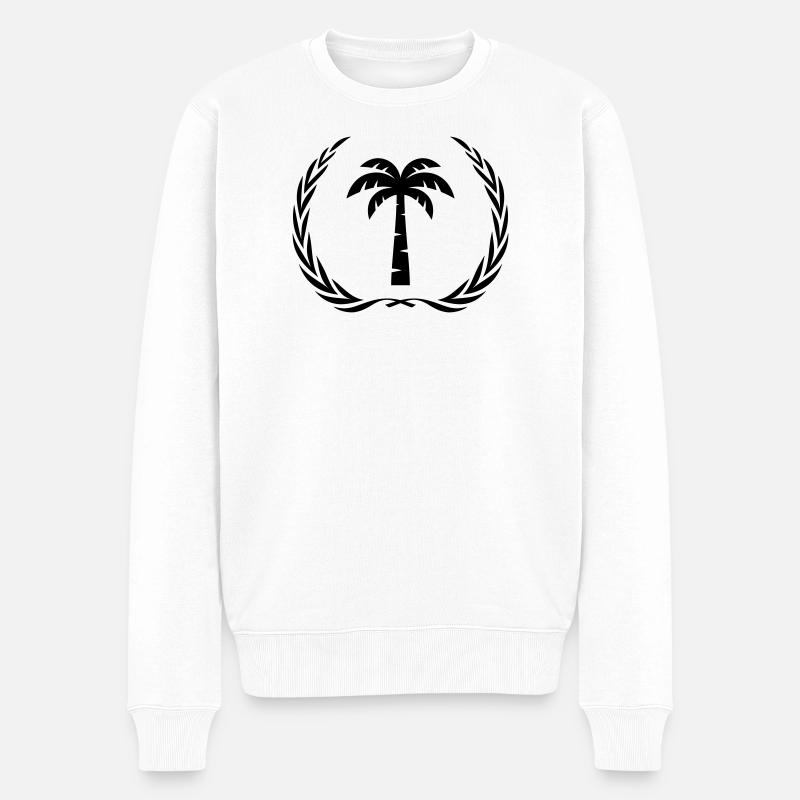 Palme Symbol Kranz - Männer Premium Bio Pullover - Weiß