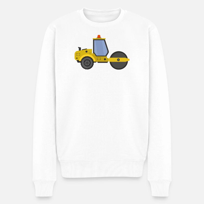 Straßenwalze - Männer Premium Bio Pullover - Weiß