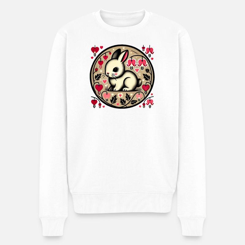 Amour Bunny Cercle Art - Pull Premium bio Homme - blanc