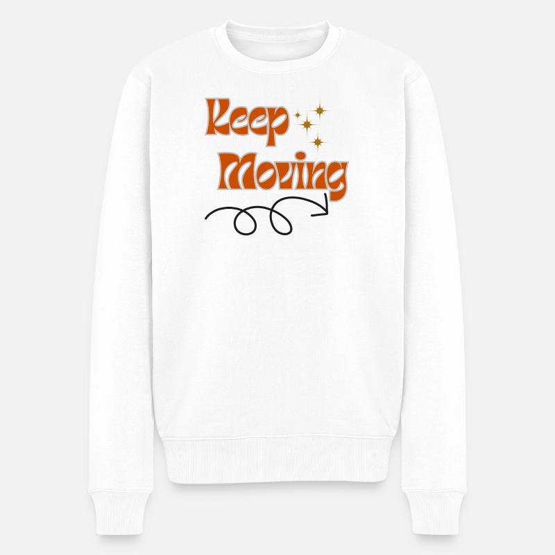 Weitergehen - Männer Premium Bio Pullover - Weiß