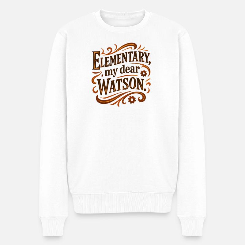 Grundstufe, mein lieber Watson - Männer Premium Bio Pullover - Weiß