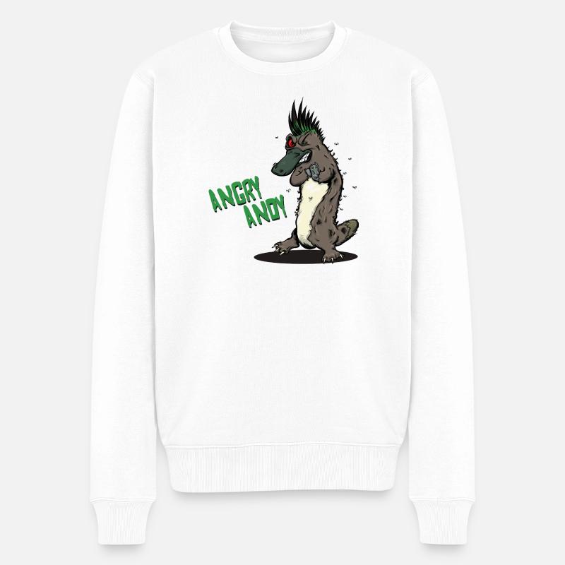 Angry Andy - Schnabeltier - Männer Premium Bio Pullover - Weiß