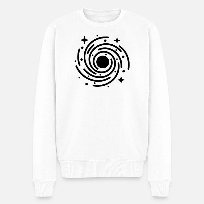 Galaxie & Schwarzes Loch | Universum Symbol - Männer Premium Bio Pullover - Weiß