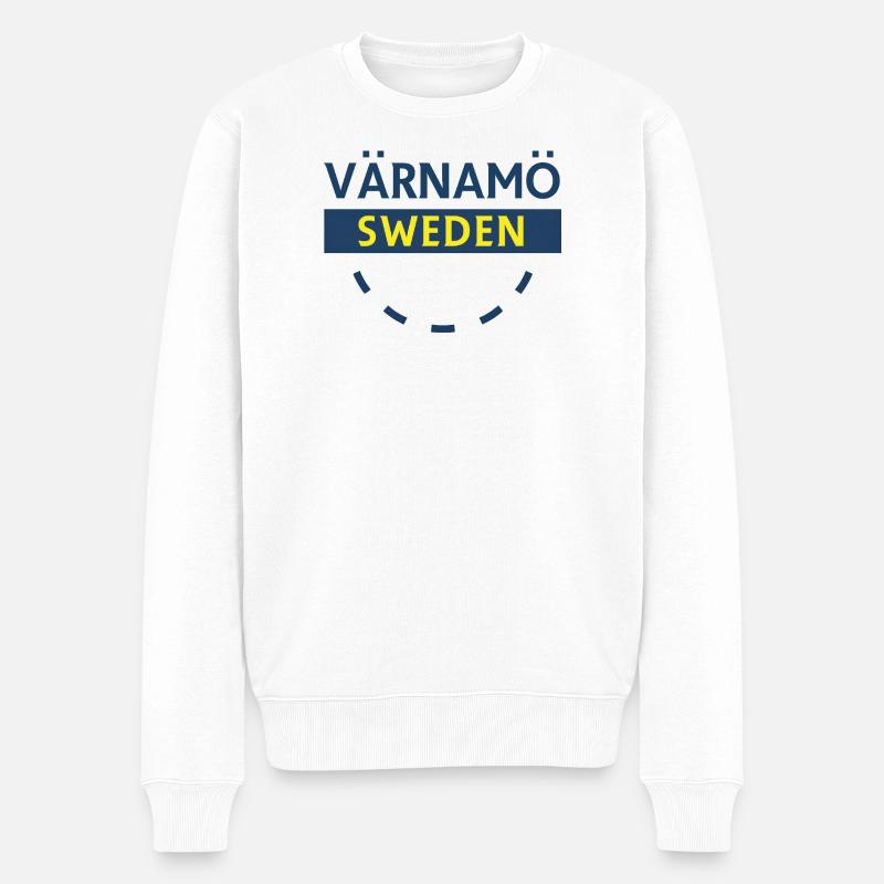 Värnamo Schweden Abzeichen - Männer Premium Bio Pullover - Weiß