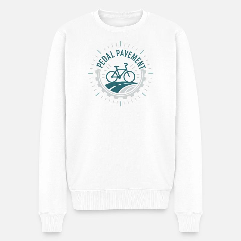 Pedal Pavement - Männer Premium Bio Pullover - Weiß
