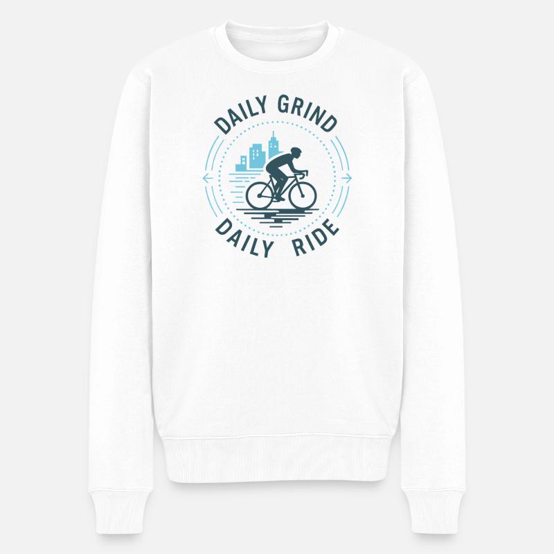 Daily Grind – Daily Ride - Männer Premium Bio Pullover - Weiß