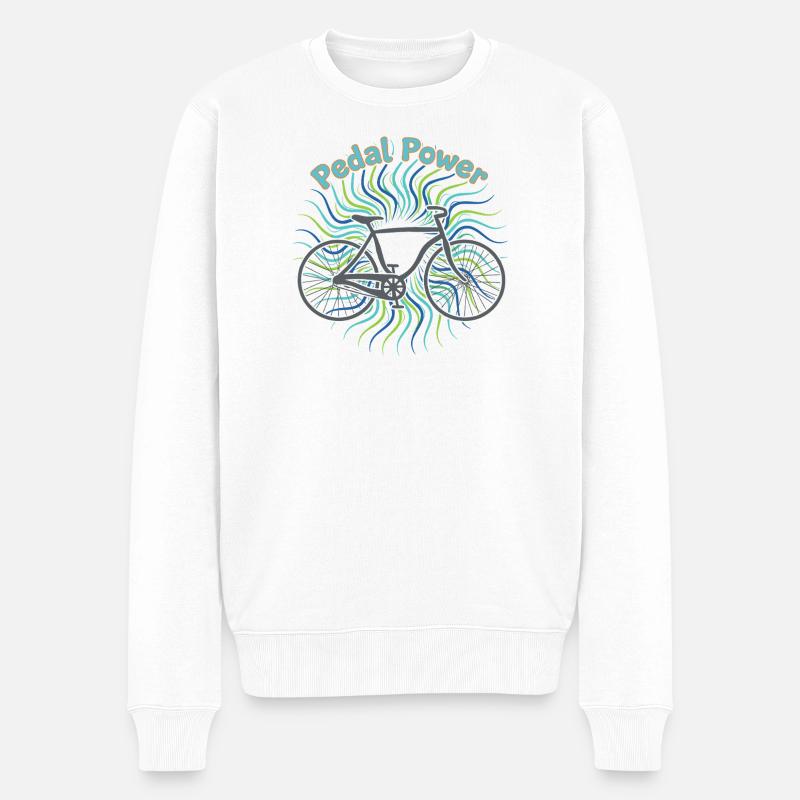 Pedal Power - Männer Premium Bio Pullover - Weiß