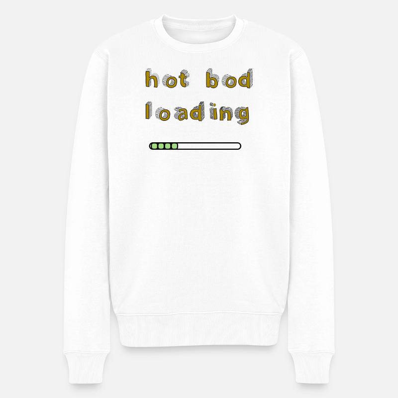Hot Bod Loading - Männer Premium Bio Pullover - Weiß