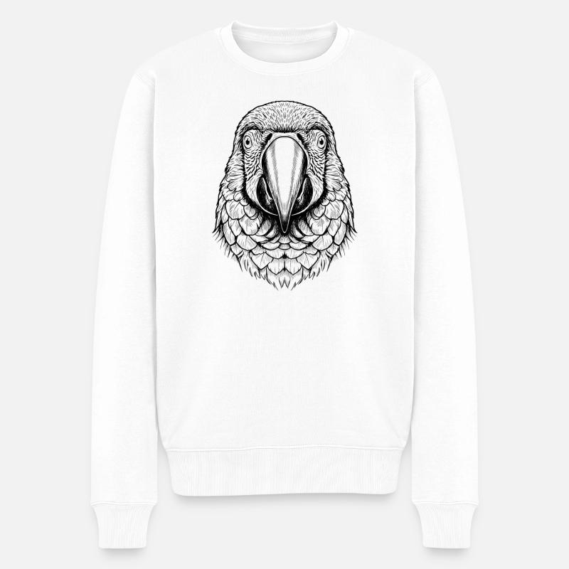 Ara Papagei - Männer Premium Bio Pullover - Weiß