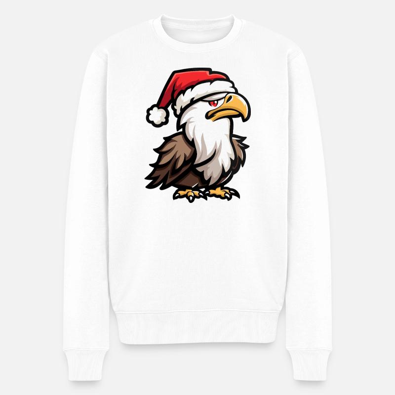 Adler Weihnachten - Männer Premium Bio Pullover - Weiß