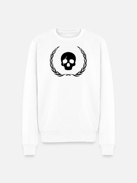 Skeleton Skull Wreath - Men's Premium Organic Jumper - white