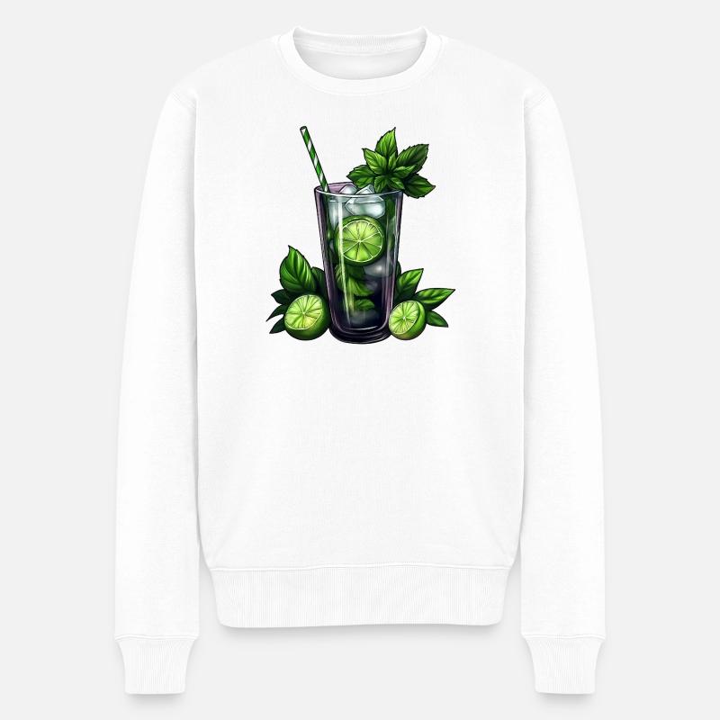 Mojito Cocktail - Männer Premium Bio Pullover - Weiß
