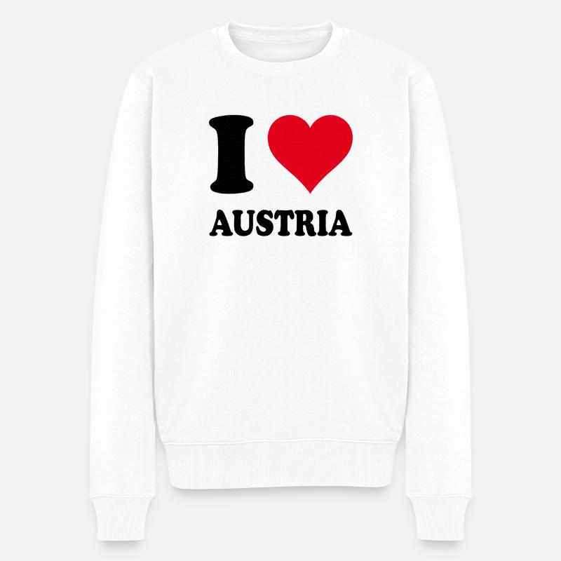 Ich liebe Österreich - Männer Premium Bio Pullover - Weiß