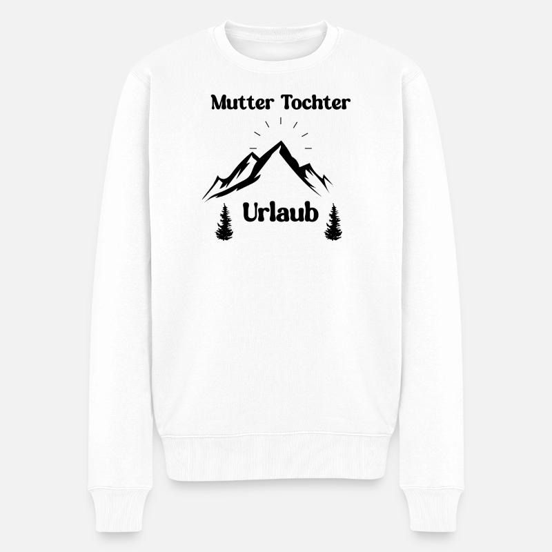 Mutter Tochter Urlaub gemeinsamer Urlaub Berge - Männer Premium Bio Pullover - Weiß