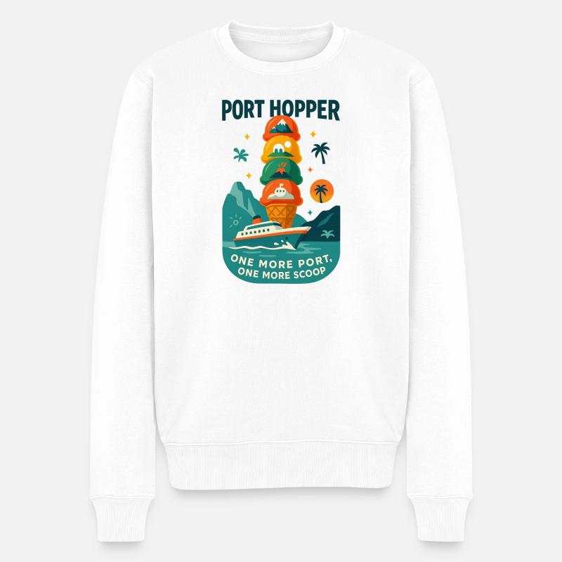 Port Hopper Scoop Kreuzfahrt - Männer Premium Bio Pullover - Weiß