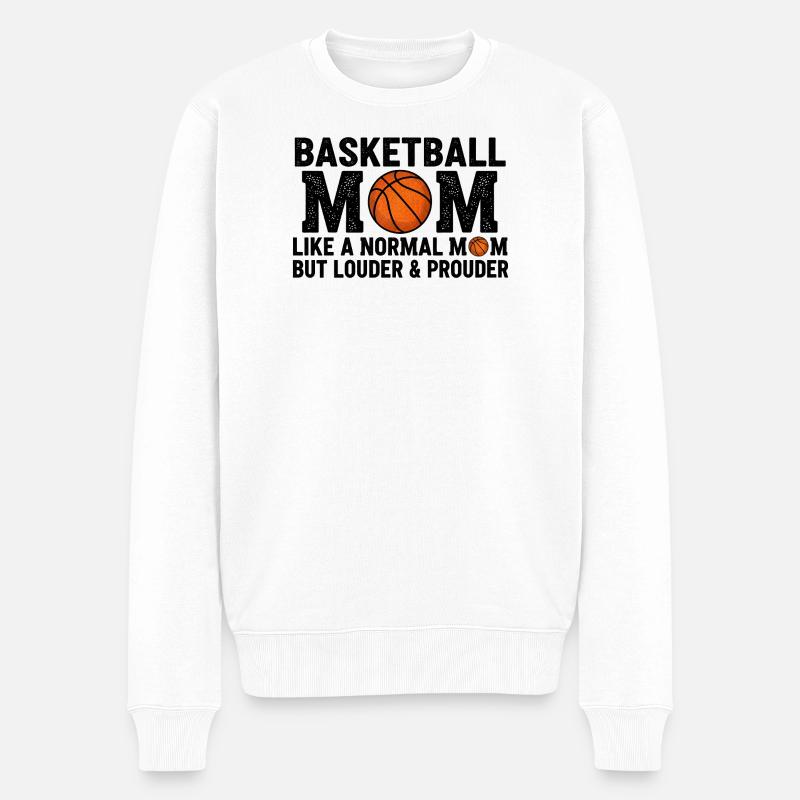 Stolze Basketball-Mutter Zitat Mutter - Männer Premium Bio Pullover - Weiß