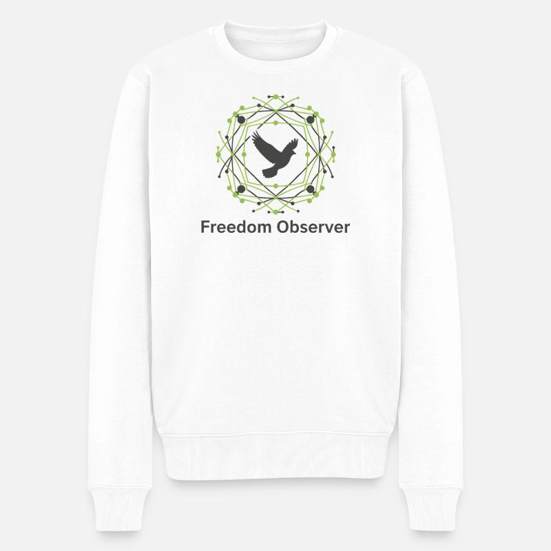 Freedom Observer - Männer Premium Bio Pullover - Weiß