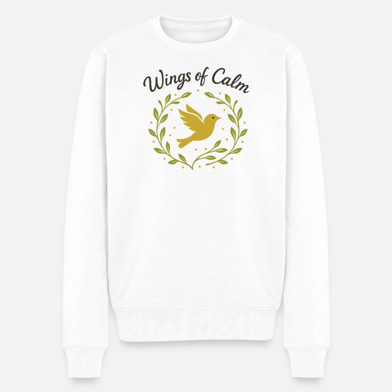 Wings of Calm - Männer Premium Bio Pullover - Weiß